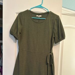 green madewell puff sleeve dress